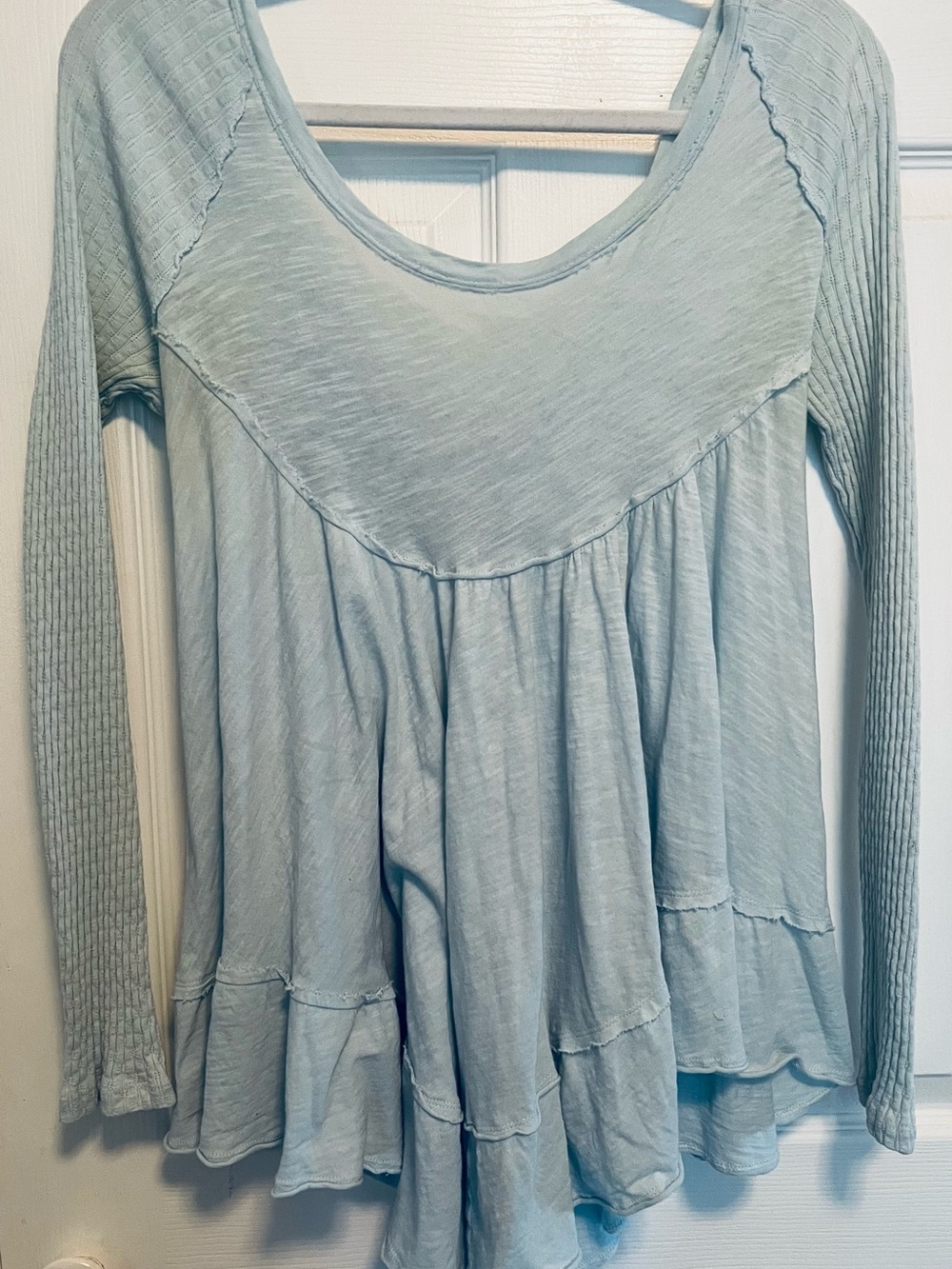 We The Free Pale Blue Babydoll Top